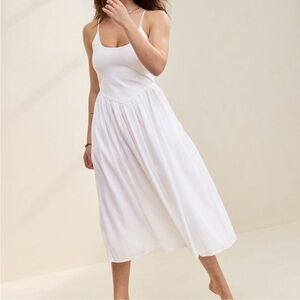NWT Aerie Barre Midi Dress White size small